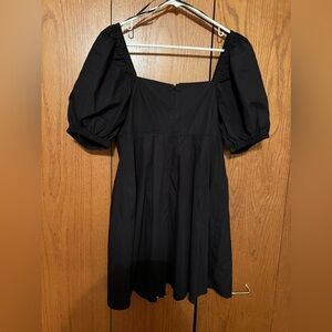 Lulus black cotton babydoll mini dress women’s medium m